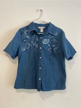 Napa Valley Chambray Button-Up Shirt - Light Blue